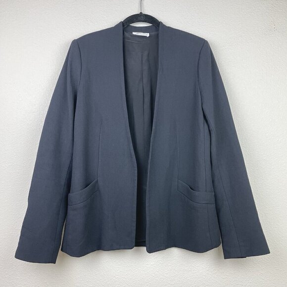 Protagonist Jackets & Blazers - Protagonist Women's 4 Black Open Front Blazer Jacket Coat Pockets Silk Lined Car